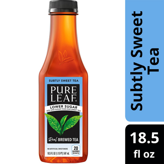 Pure Leaf Brewed Tea, Lower Sugar, Subtly Sweet Tea