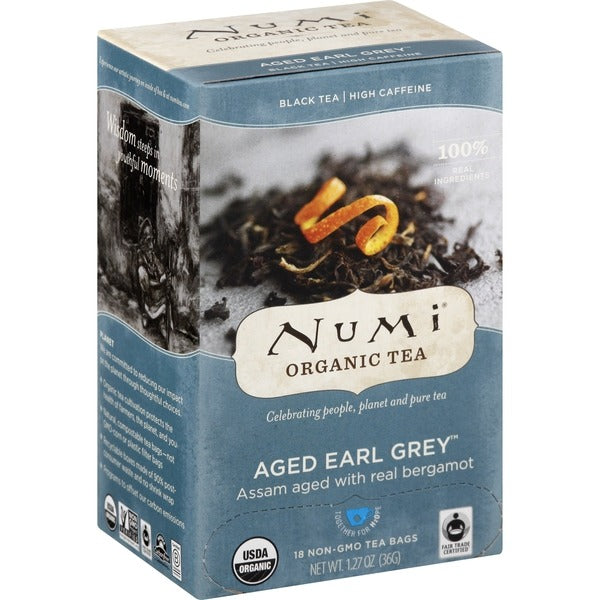 Numi Black Tea, Organic, Aged Earl Grey, Tea Bags