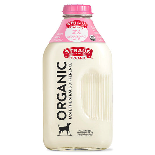 Straus Family Creamery  Organic, Reduced Fat 2% Milk - Cream Top