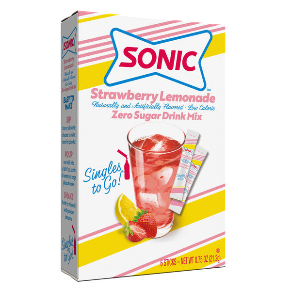 Sonic Singles To Go Low Calorie, Strawberry Lemonade Drink Mix