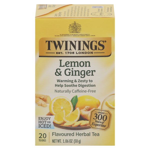 Twinings Herbal Tea, Lemon & Ginger, Tea Bags