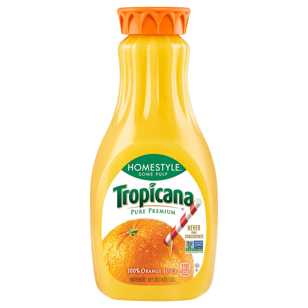 Tropicana Orange Juice, Homestyle, Some Pulp