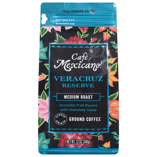 Cafe Mexicano Coffee, Ground, Medium Roast, 100% Arabica Coffee, Veracruz Reserve