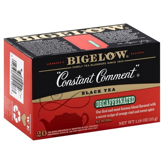 Bigelow Black Tea, Decaffeinated, Constant Comment, Tea Bags