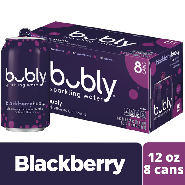 bubly Sparkling Water, Blackberry - Pack