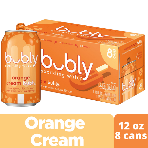 bubly Sparkling Water, Orange Cream