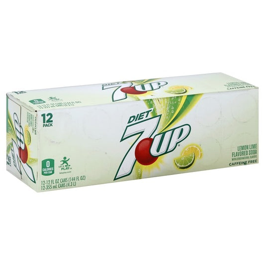 7UP Soda, Zero Sugar, Lemon Lime, 12 Pack