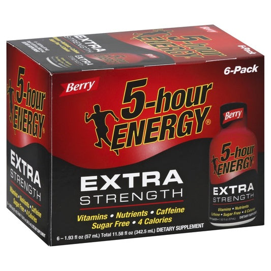 5-hour ENERGY Energy Shot, Extra Strength, Berry, 6 Pack