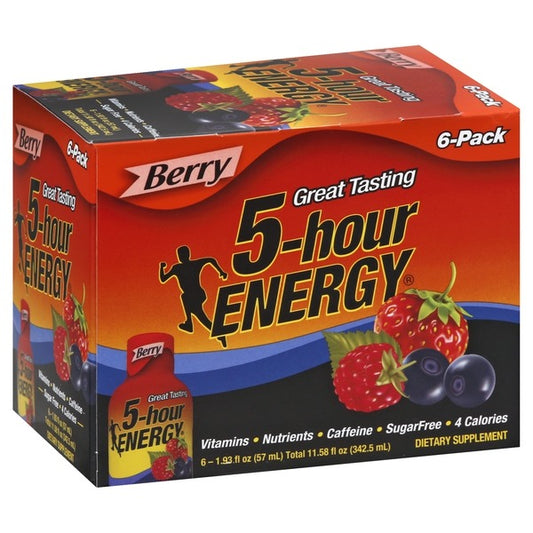 5-hour ENERGY Shot, Regular Strength, Berry, 1.93 oz, 6 Count