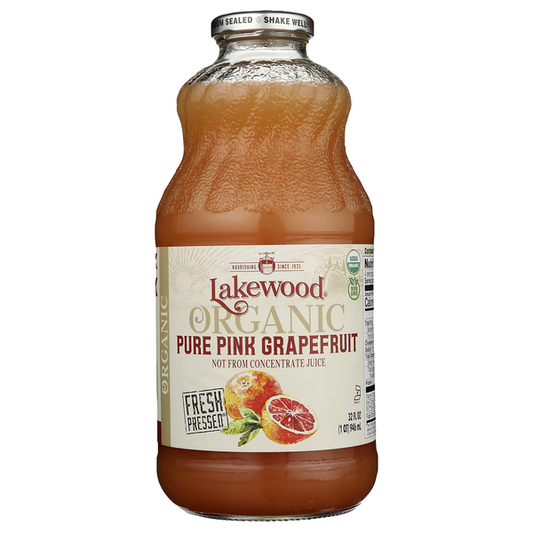 Lakewood Juice, Organic, Pure Pink Grapefruit, Fresh Pressed