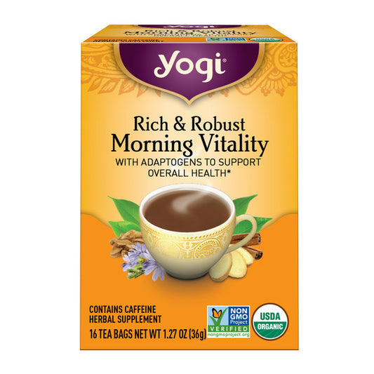 Yogi Tea Puerh Tea, Rich & Robust Morning Vitality, Contains Caffeine