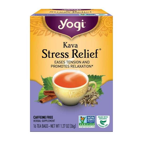 Yogi Tea Herbal Tea, Kava Stress Relief, Caffeine Free