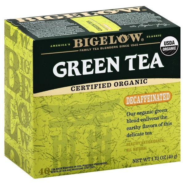 Bigelow Green Tea, Decaffeinated, Organic, Tea Bags