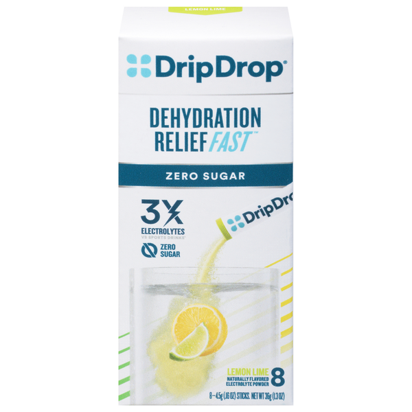 DripDrop Electrolyte Powder, Zero Sugar, Lemon Lime