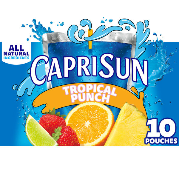 Capri Sun Tropical Punch Naturally Flavored Kids Juice Blend Drink Pouches