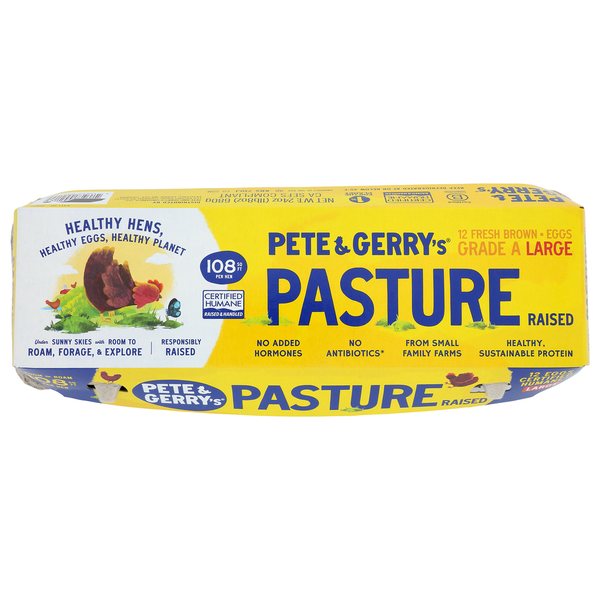 Pete and Gerry’s Organic Eggs Eggs, Pasture Raised, Brown, Large