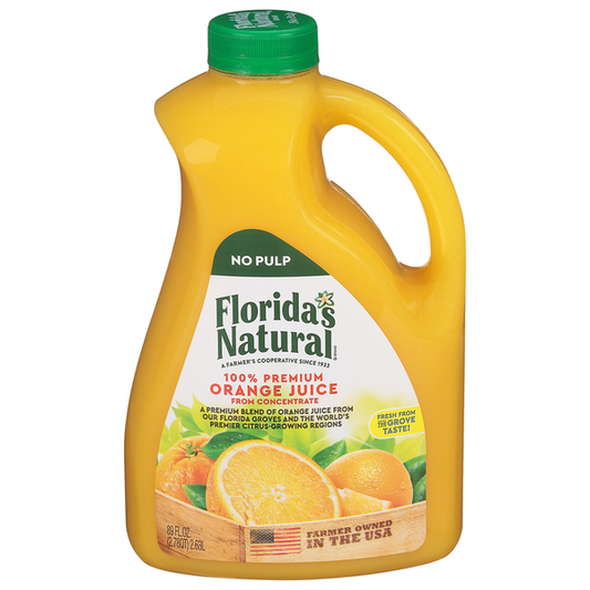 Florida's Natural 100% Juice, Orange, No Pulp