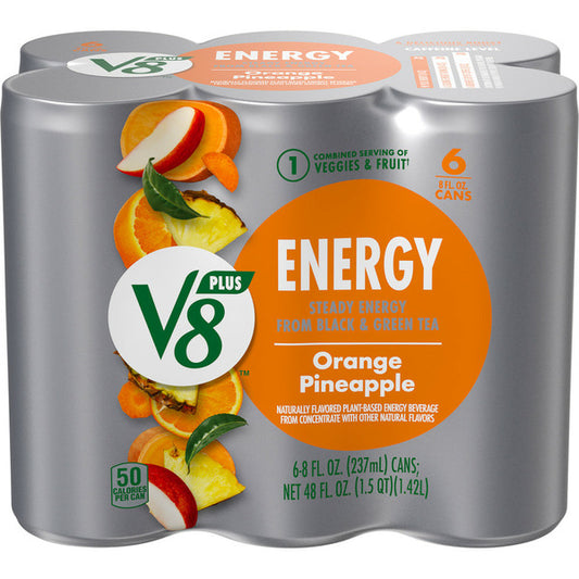 V8 V-Fusion + Energy Orange Pineapple Vegetable & Fruit Juice