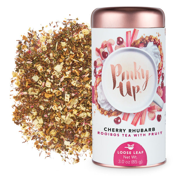 Pinky Up Cherry Rhubarb Cobbler Loose Leaf Tea Tins