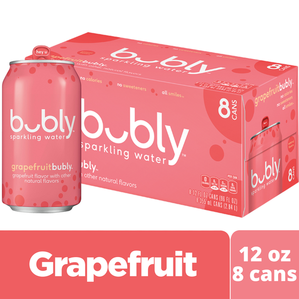 bubly Sparkling Water, Grapefruit - Pack