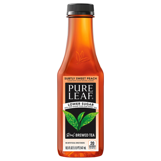 Pure Leaf Brewed Tea, Lower Sugar, Subtly Sweet Peach