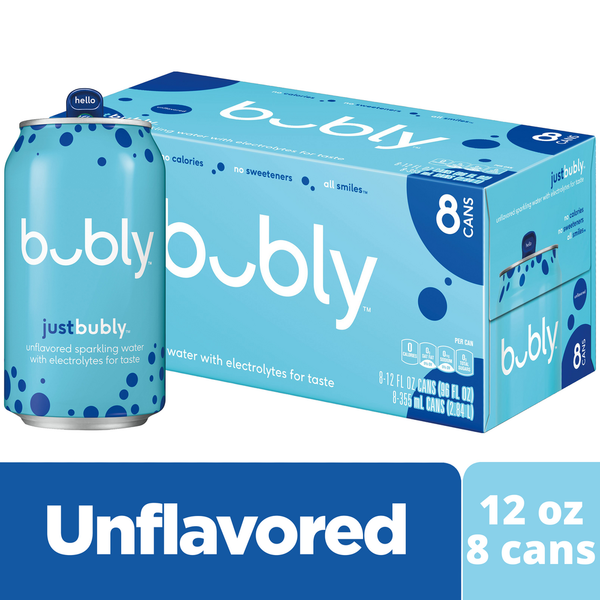 bubly Sparkling Water, justbubly Unflavored