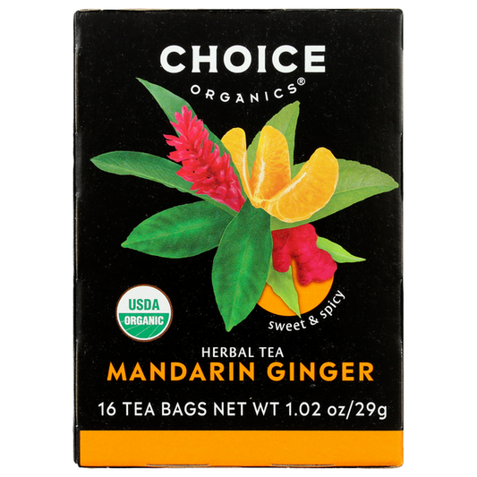 Choice Organics Mandarin Ginger Herbal Tea, Sweet & Spicy