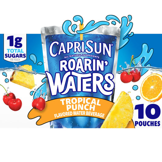 Capri Sun Tropical Tide Naturally Flavored Kids Water Beverage Drink Pouches