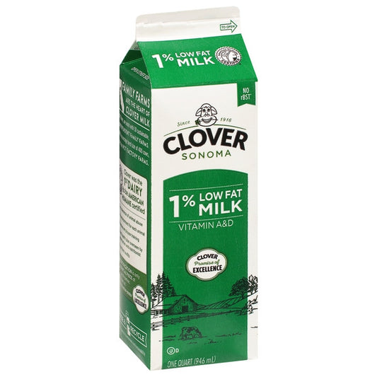 Clover Sonoma Conventional Lowfat 1% Milk Quart