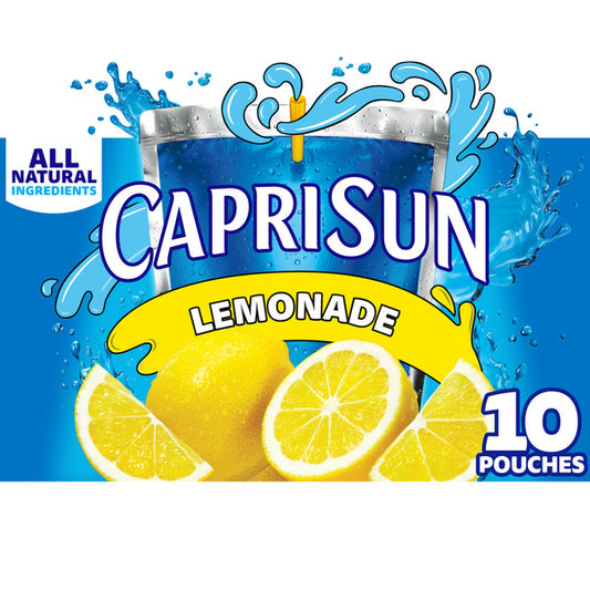 Capri Sun Lemonade Naturally Flavored Kids Juice Drink Pouches