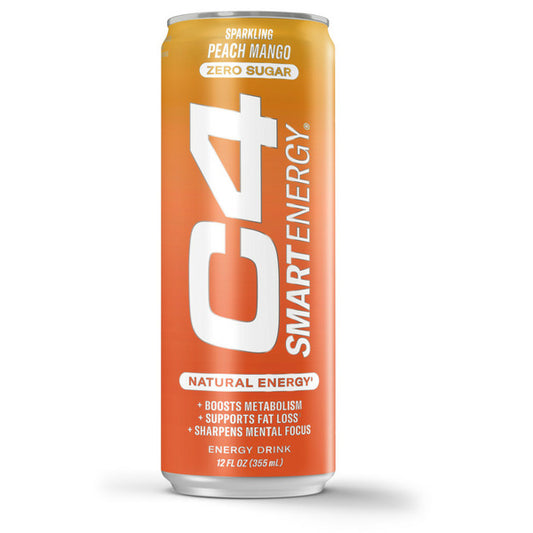 C4 Energy C4 Smart Energy Carbonated, Peach Mango