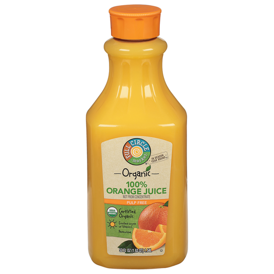 Full Circle 100% Juice, Orange, Pulp Free