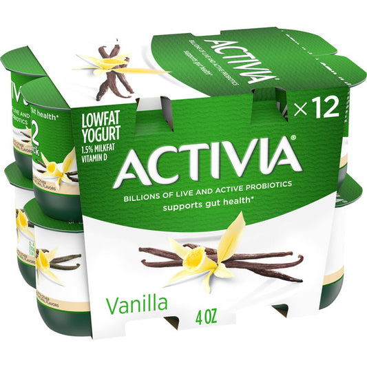 Activia Vanilla Lowfat, Probiotic Yogurt Cups