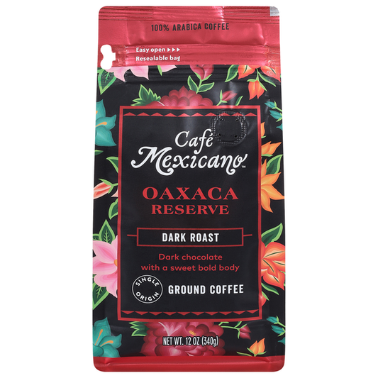 Cafe Mexicano Coffee, 100% Arabica, Ground, Dark Roast, Oaxaca Reserve