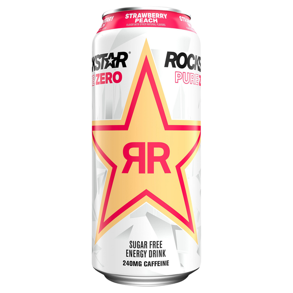 Rockstar Energy Drink, Sugar Free, Strawberry Peach