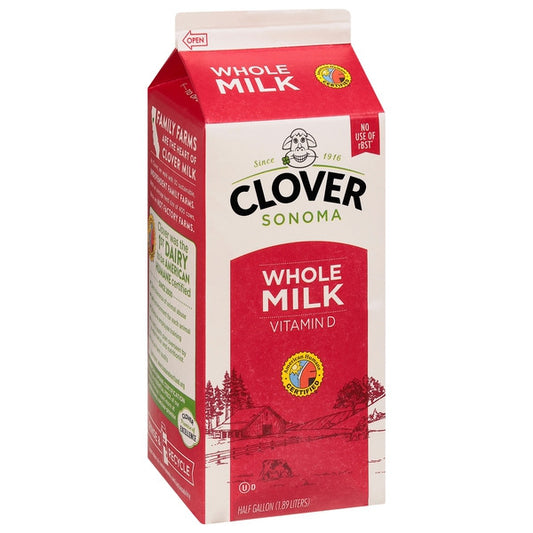 Clover Sonoma Conventional Whole Milk Half Gallon