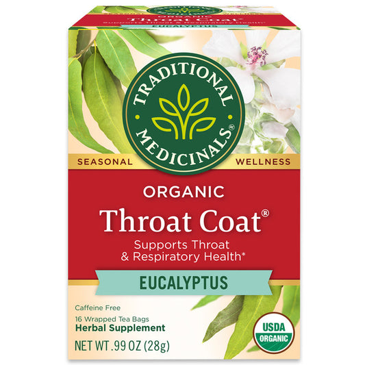 Traditional Medicinals Organic Throat Coat Eucalyptus, Caffeine Free Herbal Tea