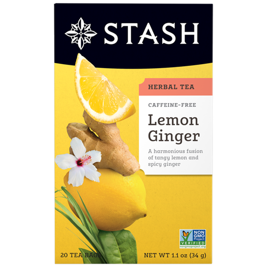 Stash Lemon Ginger Herbal Tea, Caffeine Free