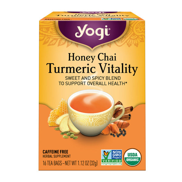 Yogi Tea Herbal Tea, Honey Chai Turmeric Vitality, Caffeine Free