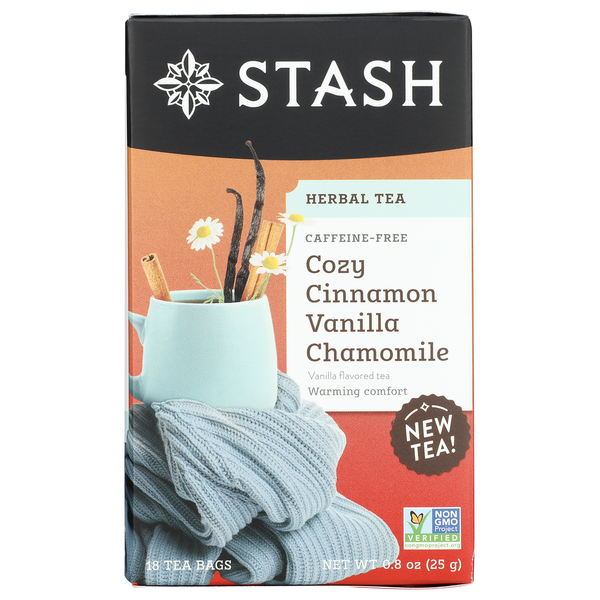 Stash Cozy Cinnamon Vanilla Chamomile Flavored Herbal Tea Bags