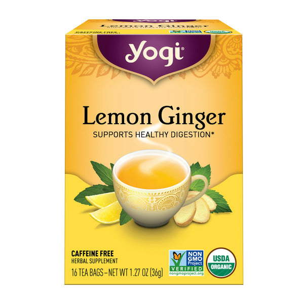 Yogi Tea Herbal Tea, Lemon Ginger, Supports Digestion, Caffeine Free