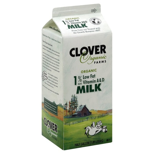 Clover Sonoma Organic 1% Lowfat Milk Half Gallon