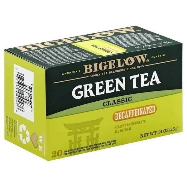 Bigelow Green Tea, Classic, Decaffeinated, Tea Bags