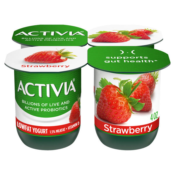 Activia Strawberry Probiotic Yogurt, Lowfat Yogurt Cups