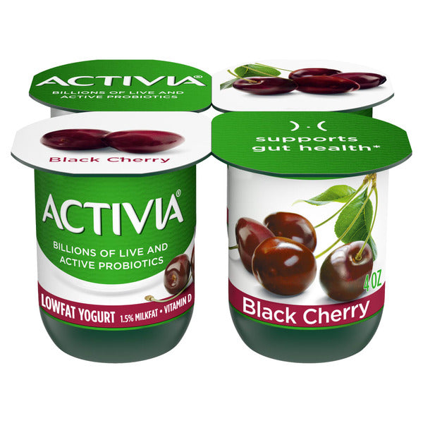 Activia Black Cherry Probiotic Yogurt, Lowfat Yogurt Cups