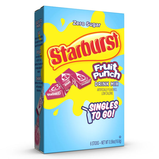 Starburst Singles To Go Fruit Punch Drink Mix, Low Calorie