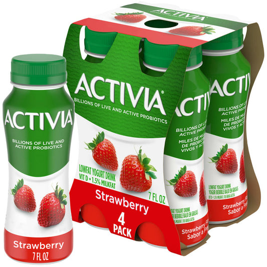 Activia Strawberry Lowfat, Probiotic Yogurt Drinks