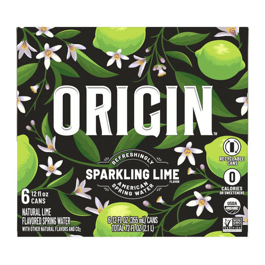 Origin Sparkling 100% Natural Spring Water, Lime