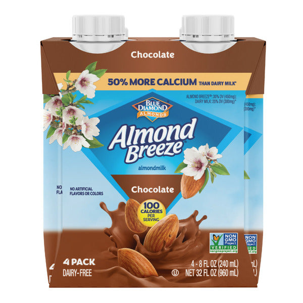 Almond Breeze Shelf-Stable Chocolate Almondmilk (Pack of 4)