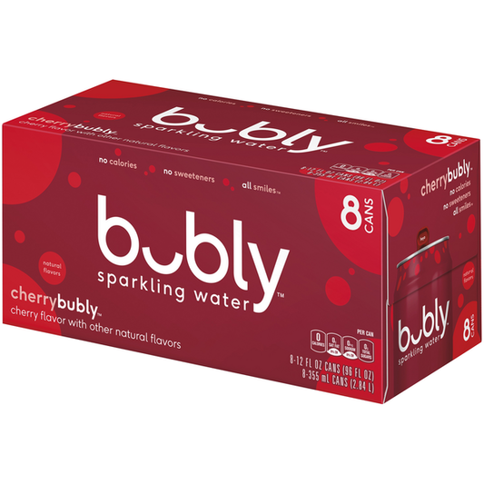 bubly Sparkling Water, Cherry - Pack